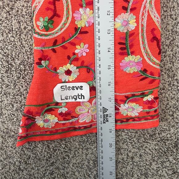 Figueroa & Flower Women XL Boho Peasant Artsy Maximalist Embroidered Lace Blouse - Picture 10 of 11